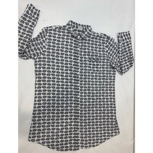 Hedgehog Twee Print Button Down Shirt 100% Cotton Sonoma - Size Large Women